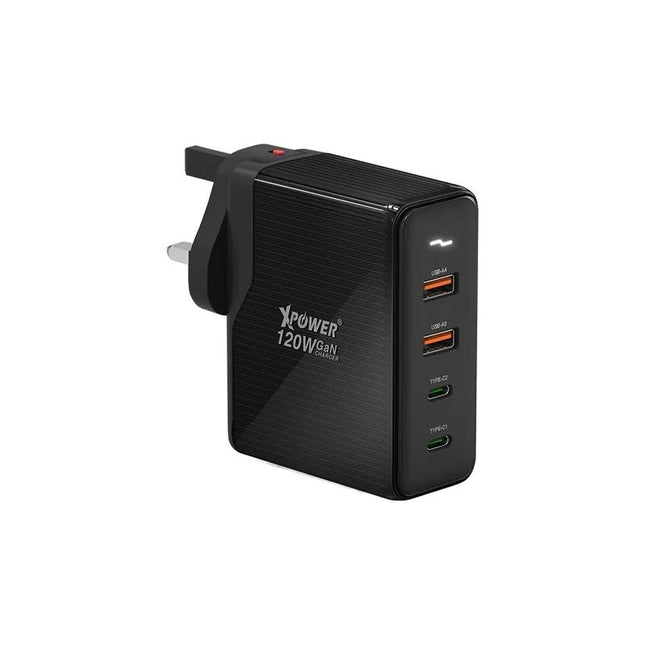 XPower GW120 120W 4輸出 PD 3.0/PPS/QC Ga 旅行充電轉插器 (黑色) #606477 - BUYFRIENDLY