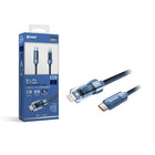 XPower TXCL 1M LED顯示透明20W高速傳輸充電Type-C>Lightning線 - BUYFRIENDLY